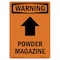 Signmission OSHA WARNING Sign, Powder Magazine Up Arrow W/ Symbol, 14in X 10in Aluminum, 10" W, 14" L, Portrait OS-WS-A-1014-V-13452 - alternate 1